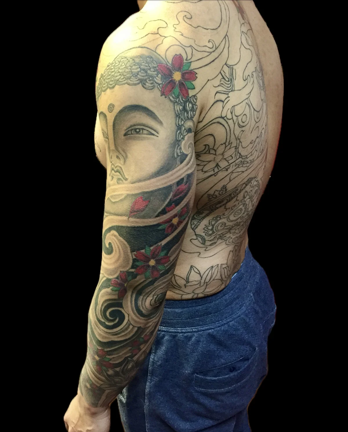 Black and grey tattoo by Trish at Lotus Tattoo