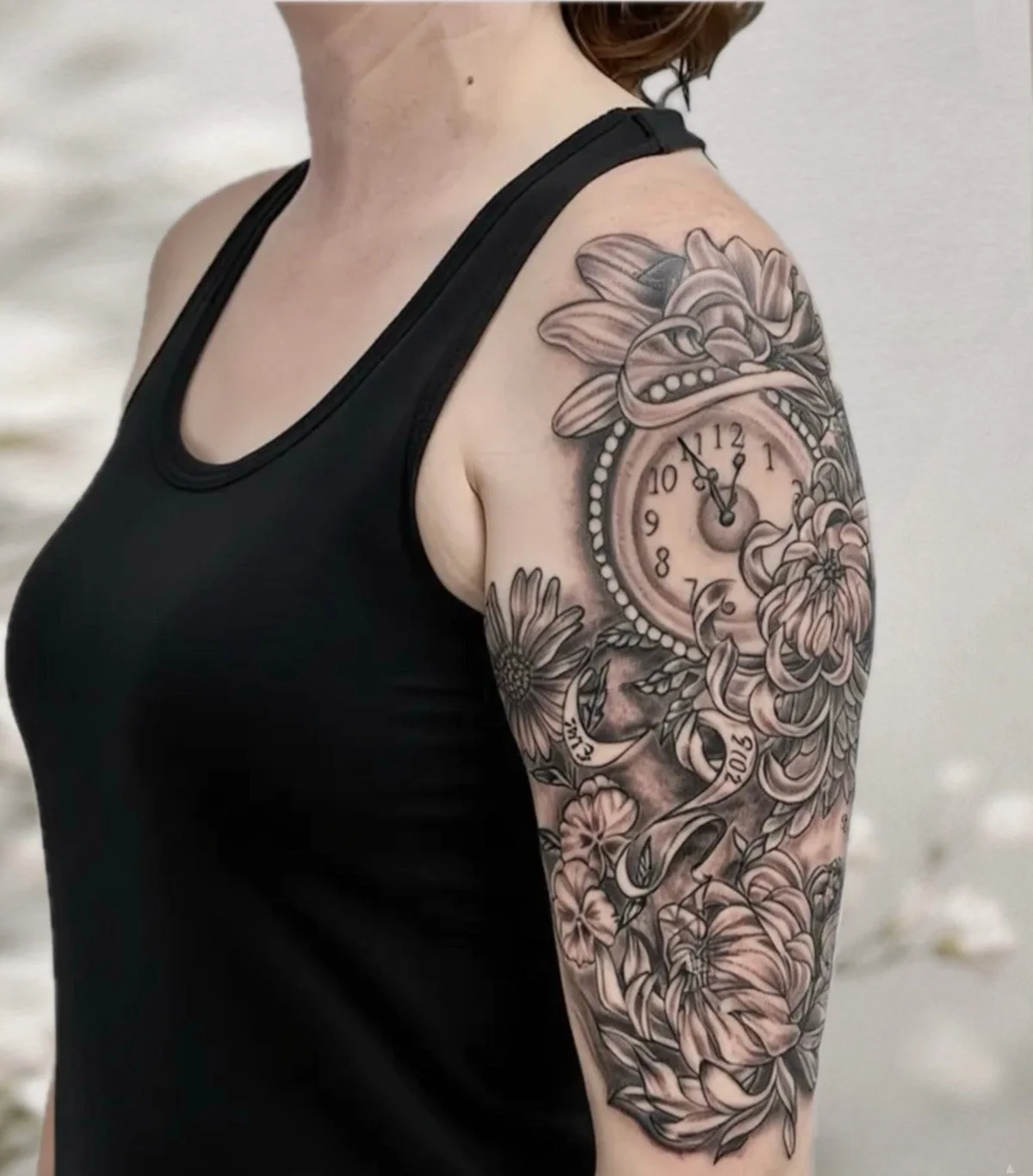 Black and grey tattoo by Trish at Lotus Tattoo