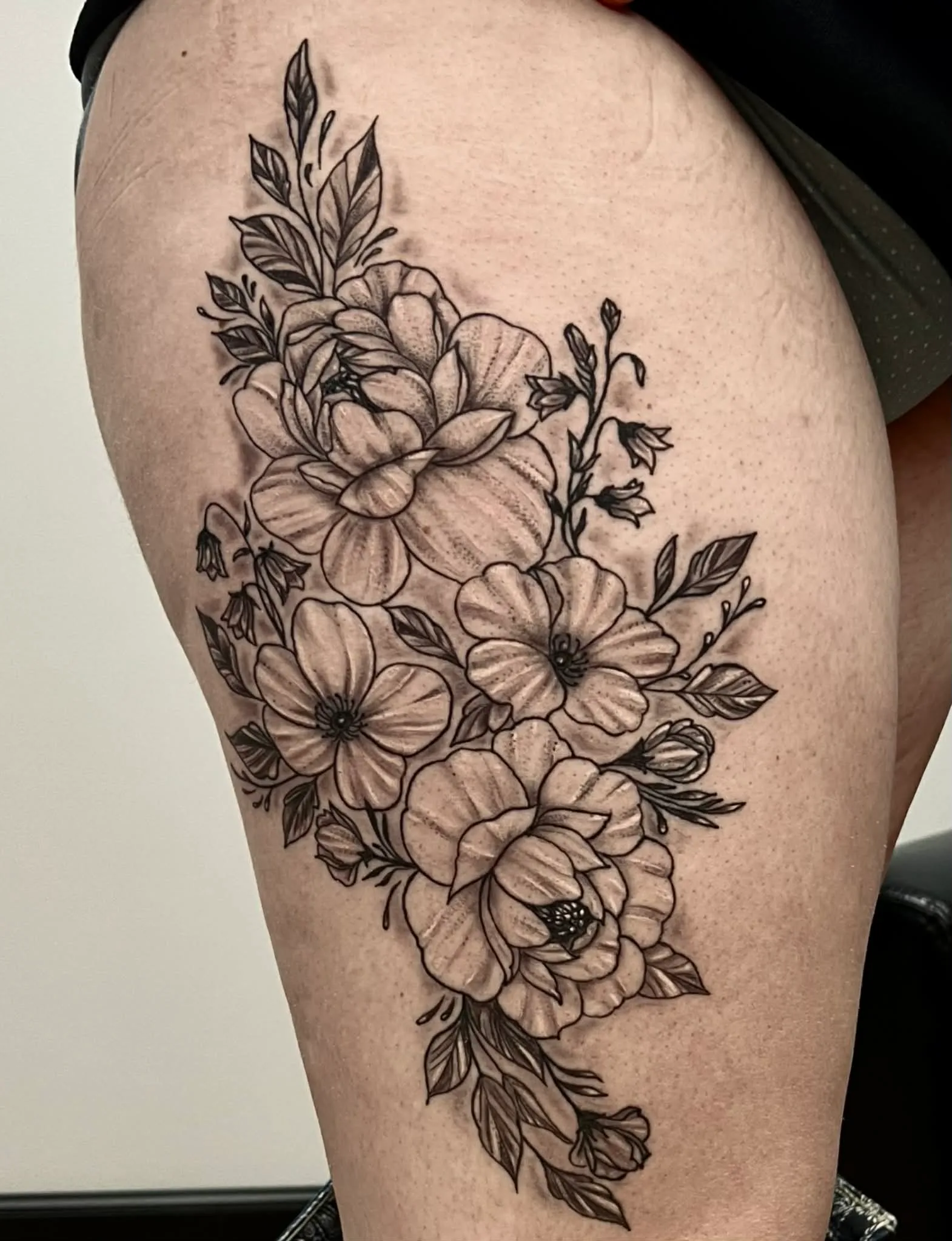Black and grey tattoo by Trish at Lotus Tattoo