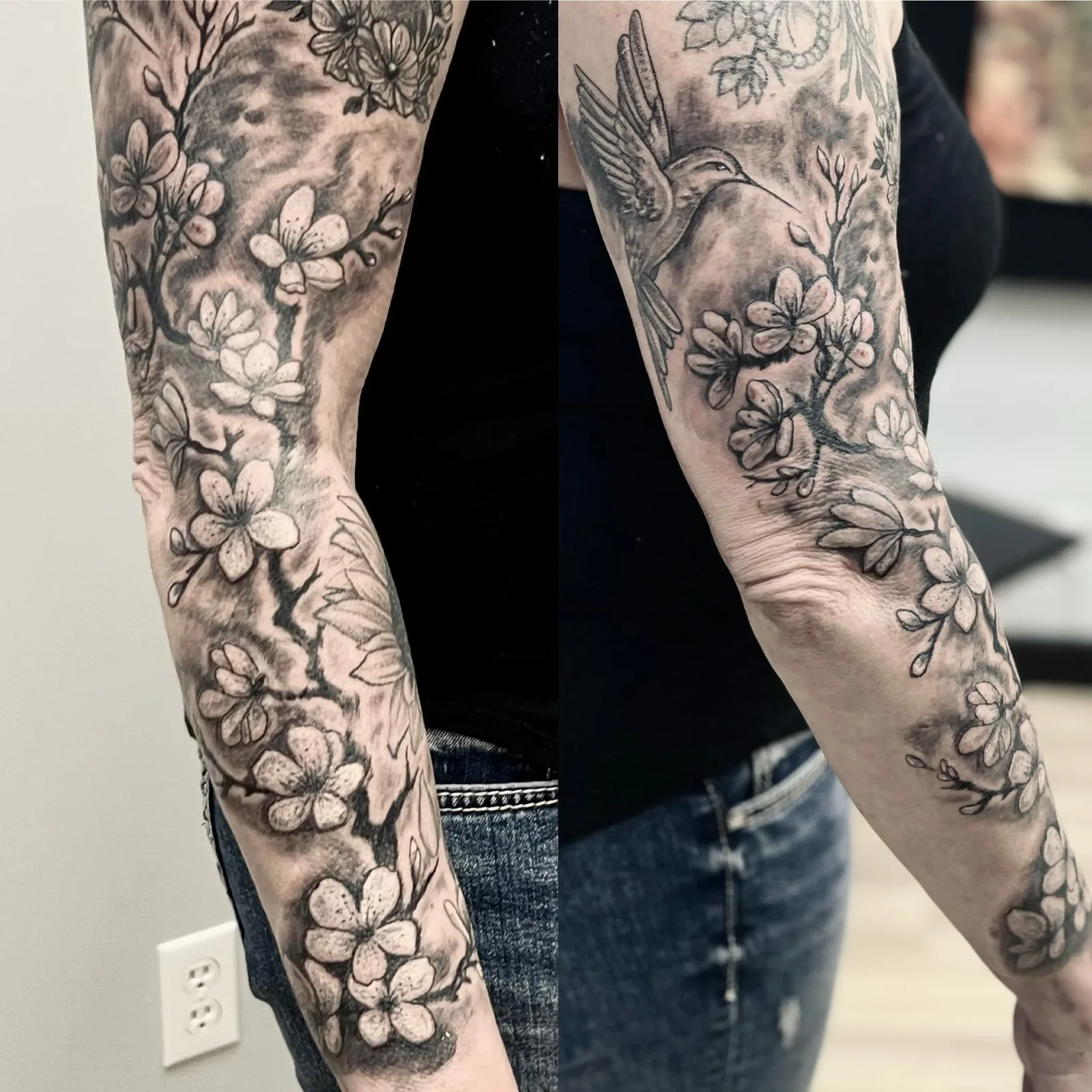 Black and grey tattoo by Trish at Lotus Tattoo