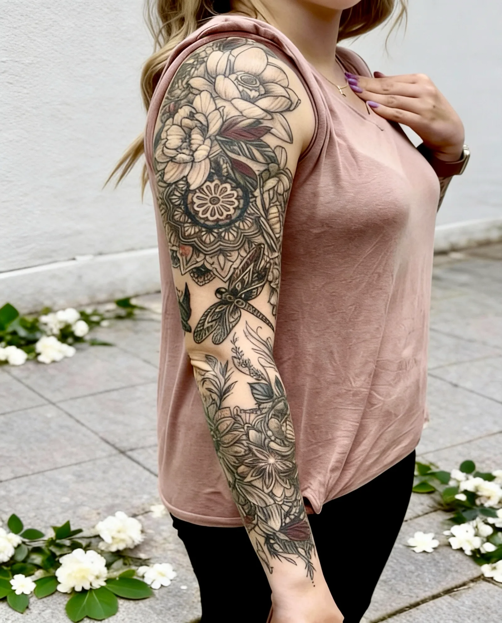 Black and grey tattoo by Trish at Lotus Tattoo